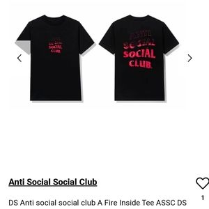 Anti social social club fire inside tshirt